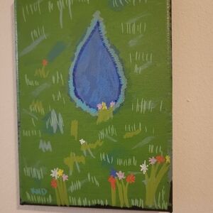 Abstract Green and Blue Canvas Art